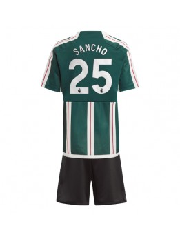 Manchester United Jadon Sancho #25 Dječji Gostujuci Dres kompleti 2023-24 Kratak Rukavima (+ kratke hlače)